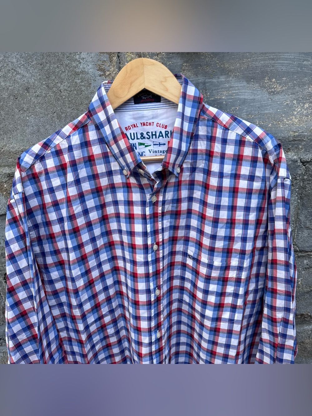 Paul & Shark Yachting Plaid Check Button Down Shirt Size XXL Multicolor Italy
